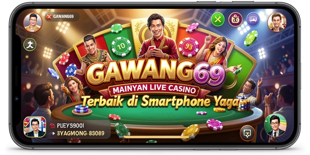 Tampilan antarmuka GAWANG69 dengan dealer live yang profesional.