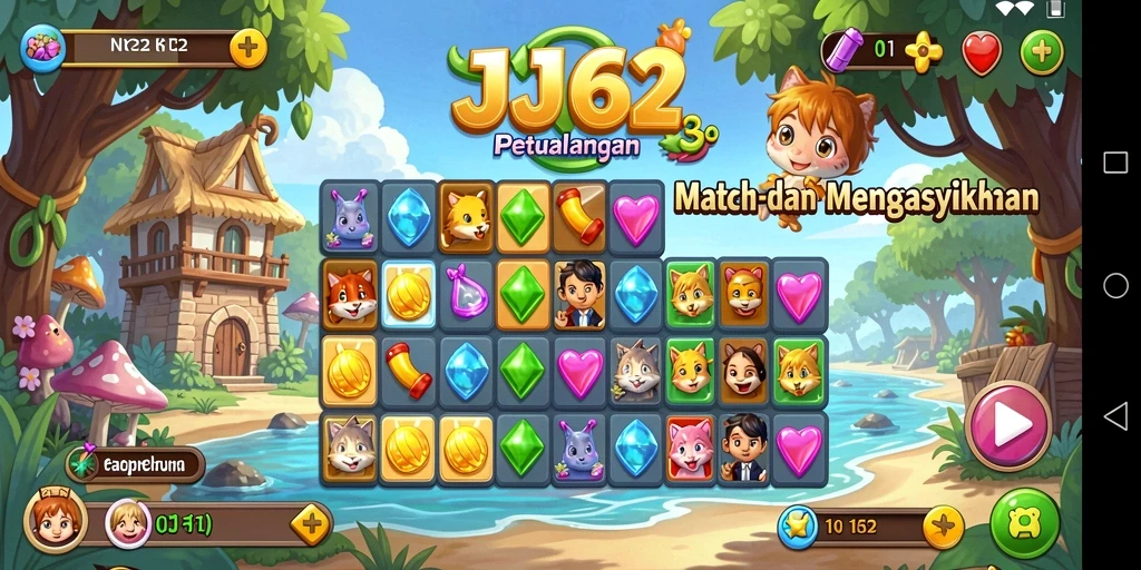 Gambaran gameplay seru dan penuh warna di JJ62.