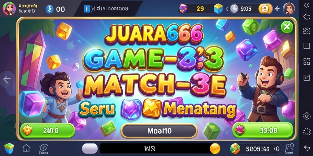 Screenshot gameplay JUARA666 yang menunjukkan aksi Match-3 yang seru.