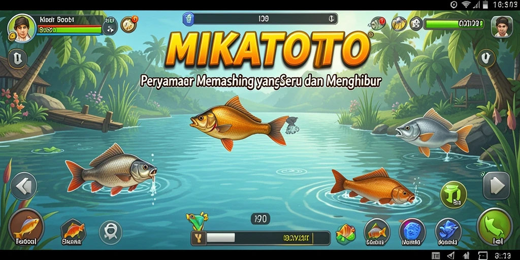Tampilan gameplay seru dalam MIKATOTO saat menangkap ikan.
