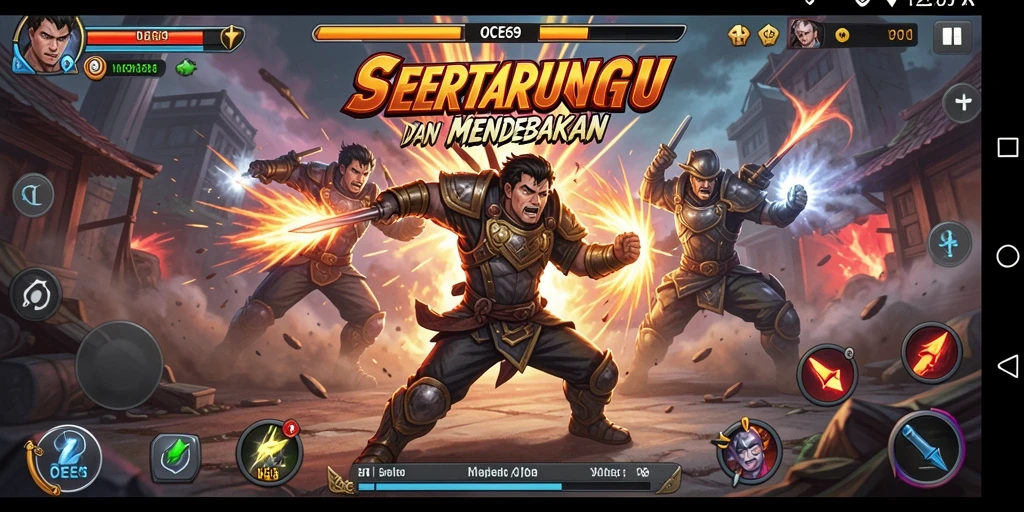 Tangkapan layar dari gameplay OCE69 yang menunjukkan aksi pertarungan yang dinamis.
