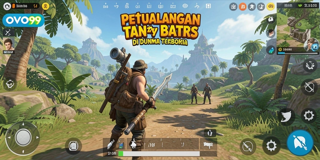 Tampilan gameplay Open World yang mengesankan di OVO99.